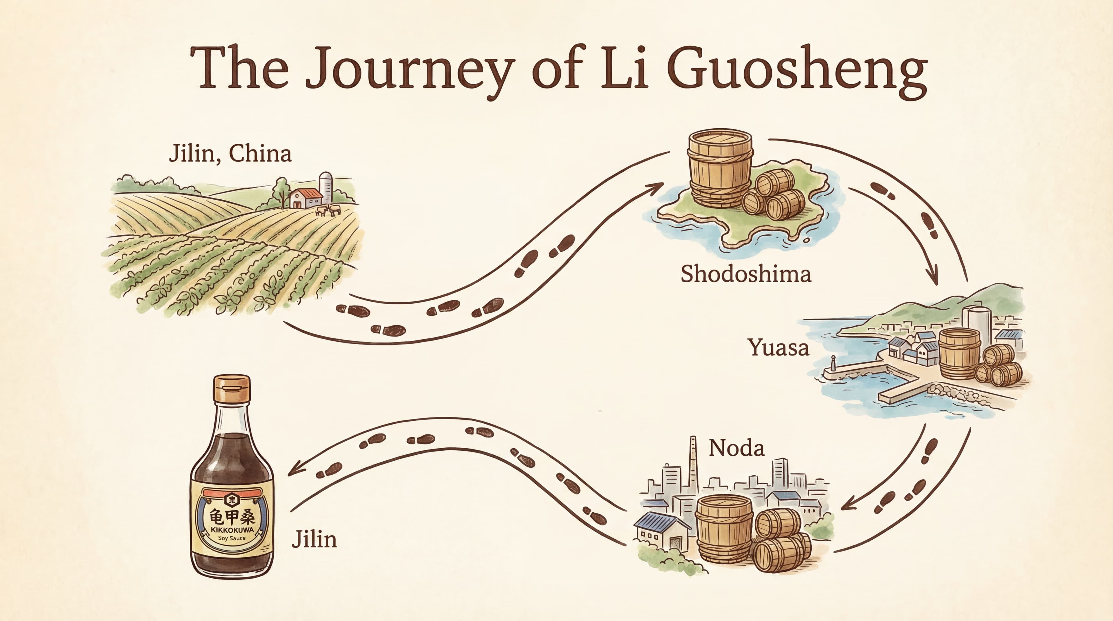 The Journey of Li Guosheng — from Jilin to Shodoshima, Yuasa, Noda, and back to Jilin